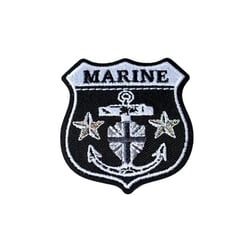 Ecusson thermocollant blason marine noir 4,5cm x 4,5cm