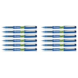 Lot de 12 Stylos roller encre liquide Pilot Greenball 7 pointe moyenne bleu