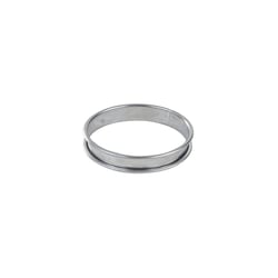 Cercle à tarte haut - inox - bords roulés - épaisseur 4/10ème - Ø140 mm h27 mm