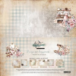 6 papiers scrapbooking 30 x 30 cm Alchemy Of Art RECIPE FOR HAPPINESS