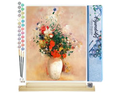 Peinture par Numéro Figured'Art - Vase de Fleurs - Odilon Redon - Kit de Loisir Créatif DIY Numéro d'Art Complet - 40x50cm toile roulée + châssis en bois à monter