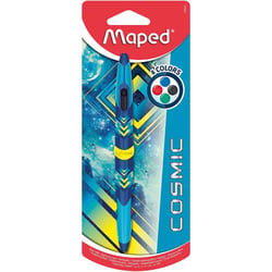 Stylo à bille - 4 couleurs - Bleu rouge vert et noir - Double pointe - Cosmic - Maped