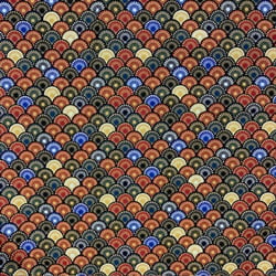 Tissu Coton enduit Suri sur fond Multicolore
