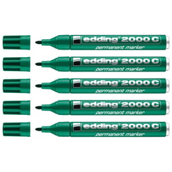 Lot de 5 marqueurs permanents - EDDING - Vert - Pointe ronde 1,5-3 mm