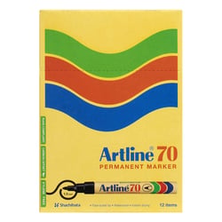 Lot de 12 marqueurs permanents indélébiles pointe conique 1,5 mm - ARTLINE - Noir - 70
