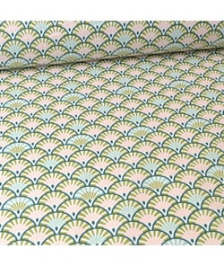 Tissu coton Plumes de Paon de 140 cm de largeur Bronze/paon Multicolore vendu par 50 cm