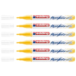 Lot de 6 marqueurs peinture acrylique pointe fine 1-2 mm - EDDING - Jaune Trafic