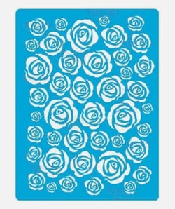 Pochoir plastique souple réutilisable 18,5 x 14,5 cm Fabrika Decoru ROSE FLEUR 187