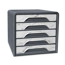 Bloc de classement 5 tiroirs standards Smoove Marbre Gris - CEP