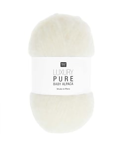 Pelote exceptionnelle LUXURY PURE BABY ALPACA - Rico Design - Le fil 100 % alpaga bébé pour un tricot haut de gamme 01 Creme