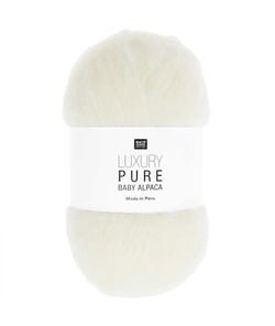 Pelote exceptionnelle LUXURY PURE BABY ALPACA - Rico Design - Le fil 100 % alpaga bébé pour un tricot haut de gamme 01 Creme