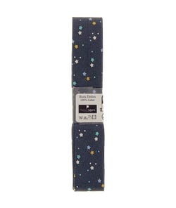 Biais en coton motif Etoiles 1,5m x 20mm - Passion Rubans Bleu Marine