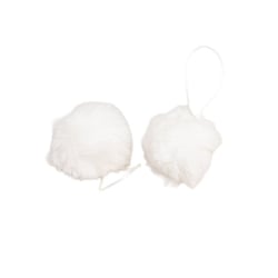 Pompon fourrure artificielle 50x60mm blanc