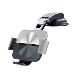 Support Voiture QI pour Smartphone Pliable type Fold (tout modèle) Argent / Noir