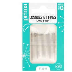 Prima Mercerie |Aiguilles à coudre de qualité supérieure | Aiguilles longues et fines x20