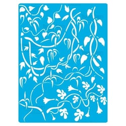 Pochoir plastique souple réutilisable 18,5 x 14,5 cm Fabrika Decoru RAMAGE DE FLEURS 411