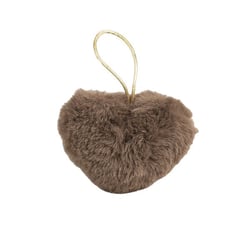 Pompon fourrure artificielle cœur 45x 65mm vert kaki