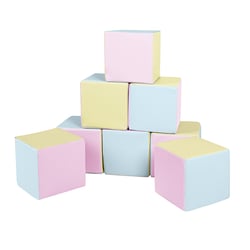 Lot cubes XXL mousse 8 pcs rose, bleu, jaune