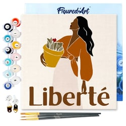 Mini Peinture par Numéro Figured'Art 20x20cm avec cadre Liberté - Petit Format