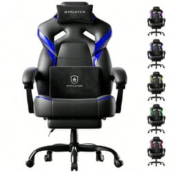 Chaise gaming ergonomique GTPLAYER - Similicuir - Noir/bleu