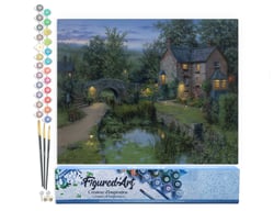 Peinture par Numéro Figured'Art - Havre de paix lumineux - Kit de Loisir Créatif DIY Numéro d'Art Complet - 40x50cm sans châssis en bois