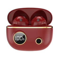 Ecouteurs Bluetooth 5.2 Etanches Réduction De Bruit Stéréo Sport Avec Boîtier Rouge YONIS