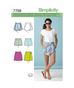 Patron Simplicity 1370 Short jupette taille n°FR 32-40