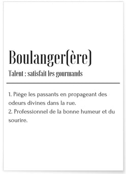 Affiche Définition Boulanger | A3 : 29,7x42cm