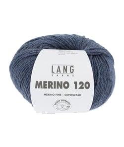 Pelote de laine à tricoter MERINO 120 - Lang Yarns Bleu (234)