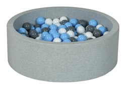 Piscine à balles Aire de jeu + 300 balles blanc, bleu clair, gris - Velinda