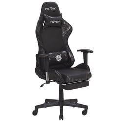 Chaise de Bureau Fauteuil Design Gamer Revêtement en Cuir PU noir et Blanc Réglable en Hauteur avec Dossier Inclinable Moderne Tendance Beliani
