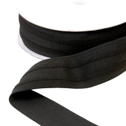 Elastique 2 bandes en relief 45mm noir au mètre