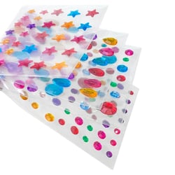 Stickers strass couleurs vives 0,6 à 1,4 cm 196 pièces