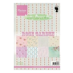 Bloc de 32 papiers scrapbooking 15 x 21 cm Marianne Design ROSE GARDEN