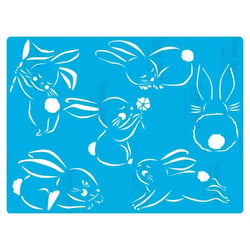 Pochoir plastique souple réutilisable 18,5 x 14,5 cm Fabrika Decoru LAPIN 387