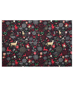 Tissu coton Noël décorations de 140 cm de largeur fairy anthracite vendu par 50 cm
