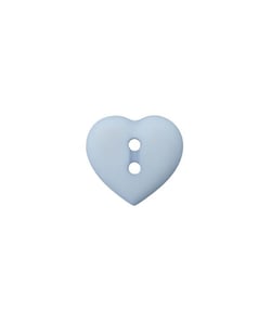 Carte de 4 boutons Coeur 2 trous 12mm - Union Knopf Bleu Clair