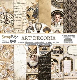 12 papiers imprimés scrapbooking 30 x 30 cm ScrapBoys ART DECORIA