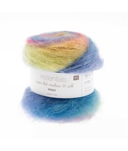 Pelote ESSENTIALS SUPER KID MOHAIR LOVES SILK PRINT 50 gr - Rico Design 01 Bleu