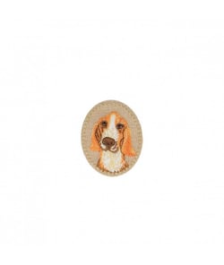 Ecussons Thermocollant Portraits d'Animaux diamètre 4 cm - Mediac Chien Marron