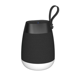 Enceinte Bluetooth Sans Fil Tissu Cylindrique Subwoofer Étanche Avec Lumière RGB Noir YONIS