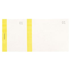 Bloc vendeur à bande couleur 100 feuillets double numérotage - Format 6 ,6x13,5 cm - Jaune - x 50 - Exacompta