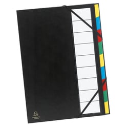Trieur rigide ordonator dos extensible 9 compartiments - Couleurs assorties - x 6 - Exacompta