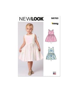 Patron New Look 6763 - Robe enfant du 3 à 8 ans taille n°FR 3-8