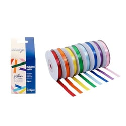 Rubans Sodextex - Satin - Multicolore - 6 mm x 10 m - Lot de 8