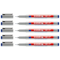 Lot de 5 stylos feutres non permanents - EDDING - Bleu - Pointe fine 0,6 mm