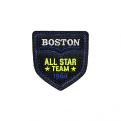 Lot de 3 écussons thermocollants Equipe Boston Denim foncé 4,5cm x 5,5cm