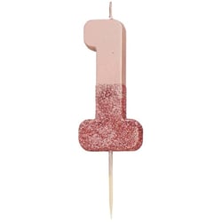 Bougie 1 Glitter Rose Gold