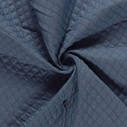 Tissu Chambray Coton Matelassé Bleu indigo