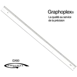 Graphoplex - Règle transparente 1 biseau + bosselage 60 cm